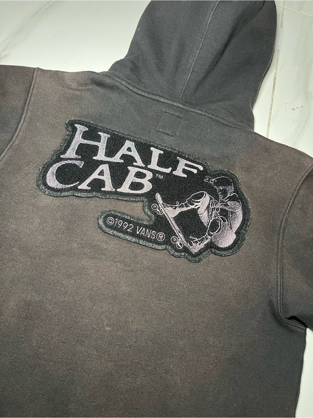 Y2K Vans x Half Cab Black Hoodie Jacket Faded. Size XS